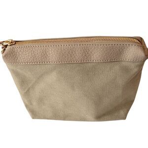 Rachel Zoe Women's Canvas Cosmetic Pouch Clutch Bag Tan
